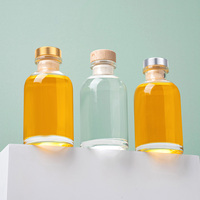 Bouteille diffuseur à roseaux en verre transparent rond de 100 ml pour emballage d'huile parfumée, personnalisable, vierge, vente en gros