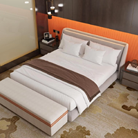 Modernes Apartment 3-Sterne-Hotel Schlafzimmermöbel Komplettset Einzelbett Doppelbett Kingsize-Bett Gepolstertes Kopfteil Nachttisch Musterbestellung