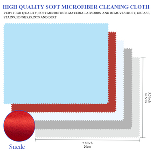 Panno personalizzato per la pulizia degli occhiali in pelle scamosciata 8*8/6*6/13*13/13*15cm disponibile grigio/blu/bianco/rosso diversi colori goffratura Logo salviette - Product Image 3