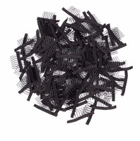 Peignes à perruques en acier inoxydable de bonne qualité 3 à 7 dents pour bonnets de perruque Clips pour extensions de cheveux peigne à cheveux en dentelle noire forte