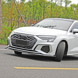 Lame de pare-chocs avant Audi A3 S3, texture fibre de carbone noir brillant, noir mat, ABS, pièce de modification extérieure - Product Image 1