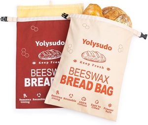 2 <span class=keywords><strong>Bolsas</strong></span> Reutilizables de Cera de Abeja para Pan, <span class=keywords><strong>Bolsas</strong></span> Grandes de Lino para Pan de Levadura, Conservan la Frescura, Se Pueden Refrigerar - Product Image 1