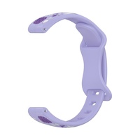 Tali Jam Tangan Gel Silikon Dua Warna Bermotif Bunga, Terukir Laser, Tahan Kotoran, Dapat Dicuci, Cocok untuk Jam Tangan dengan Lebar Lug 16mm
