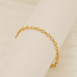 ZOGXIN Gold Plated O-Chain Necklace And <b>Bracelet</b> <b>Set</b> 18K Purity Geometric Design Everyday Wear Jewelry For Women - Product Image 2