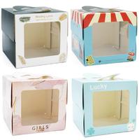 Boîte à gâteau blanche en carton avec fenêtre ouverte, pour cupcakes, muffins, coffret d'emballage cadeau, pâtisserie Dessert à emporter, 9 pièces