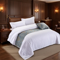 Ensemble de literie d'hôtel de luxe 5 étoiles de qualité supérieure en coton 100% avec rayures de 3 cm, taille king size, personnalisé par la marque JF, vente en gros