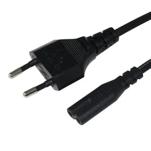 Durable 2 Pin EU Plug to IEC C7 - Power Cord for All Your Needs Reliable Power Transfer