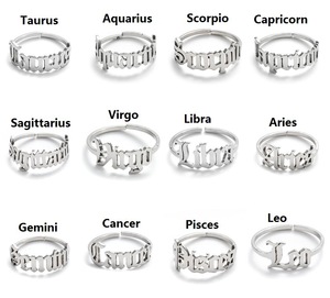 Anillo de Acero Inoxidable Chapado en Oro de 18K con 12 Signos del Zodiaco 2025, Joyería de Moda, Anillo de Horóscopo Abierto y Ajustable para Hombre y Mujer - Product Image 3
