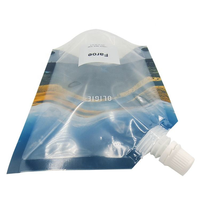 Pochette transparente en plastique avec impression double face, à fond plat, avec bec verseur pour l'emballage de savon liquide pour les mains, sac de 414 ml