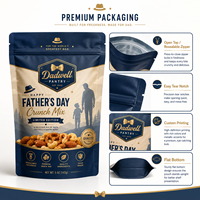 Sacs d'emballage Doypack refermables personnalisés à impression sur mesure de qualité alimentaire, édition limitée, pour mélange de snacks de la Fête des Pères, pochette verticale