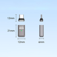 Adaptor Magnetik USB-C 240W 8k 60hz 120gbps USB4.0 Tipe C ke Tipe-C Pengisi Daya & Konverter Data untuk Ponsel & Laptop