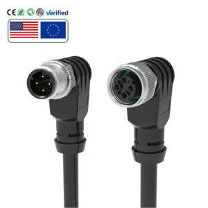 M12 kết nối D mã kết nối cáp không thấm nước IP68 góc cạnh không được che chở 4 pin nam nữ cắm - Product Image 1
