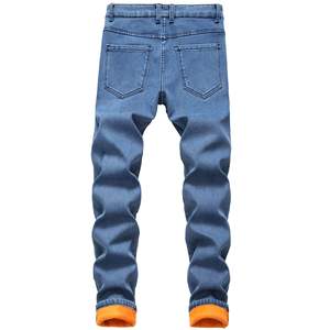 <span class=keywords><strong>Jeans</strong></span> Invernali da Uomo Taglie Forti Felpati Caldi Denim Spesso Slim a Gamba Dritta - Product Image 6