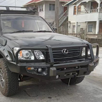 Kit de Parachoques Delantero Todoterreno 4x4 para Lexus LX470, de Acero Resistente, Impermeable, con Soportes para Cabrestante y Barra Protectora con Luces LED