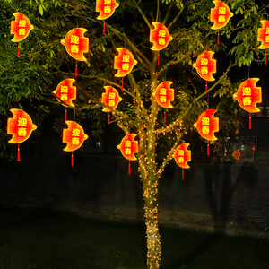 Lámpara Colgante LED YN Starlight para Exteriores, Impermeable IP44, Enchufable, 35 cm, Luz Blanca Cálida, <span class=keywords><strong>3000</strong></span> Lúmenes, Diseño de Nudo Chino, León de Año Nuevo - Product Image 3