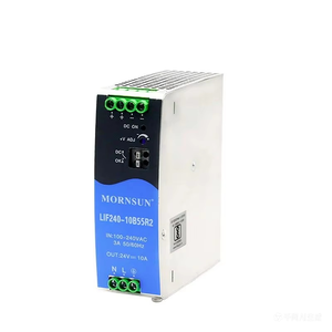 Alimentatore su Guida DIN Mornsun LIF240-10B55R2 55V 4.4A 242W, PFC Attivo Singolo, Efficienza 94%, 50/60Hz, -40°C, 5000m di <span class=keywords><strong>Altitudine</strong></span> - Product Image 1