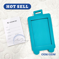 Étiquettes de valise en PVC souple personnalisées avec logo créatif 3D, commande en gros originale