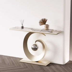 Mesa de Comedor Tipo Consola al por Mayor de Lujo y Diseño Moderno <span class=keywords><strong>para</strong></span> Recibidor o Pasillo con Base de Metal y Cubierta de Mármol - Product Image 1