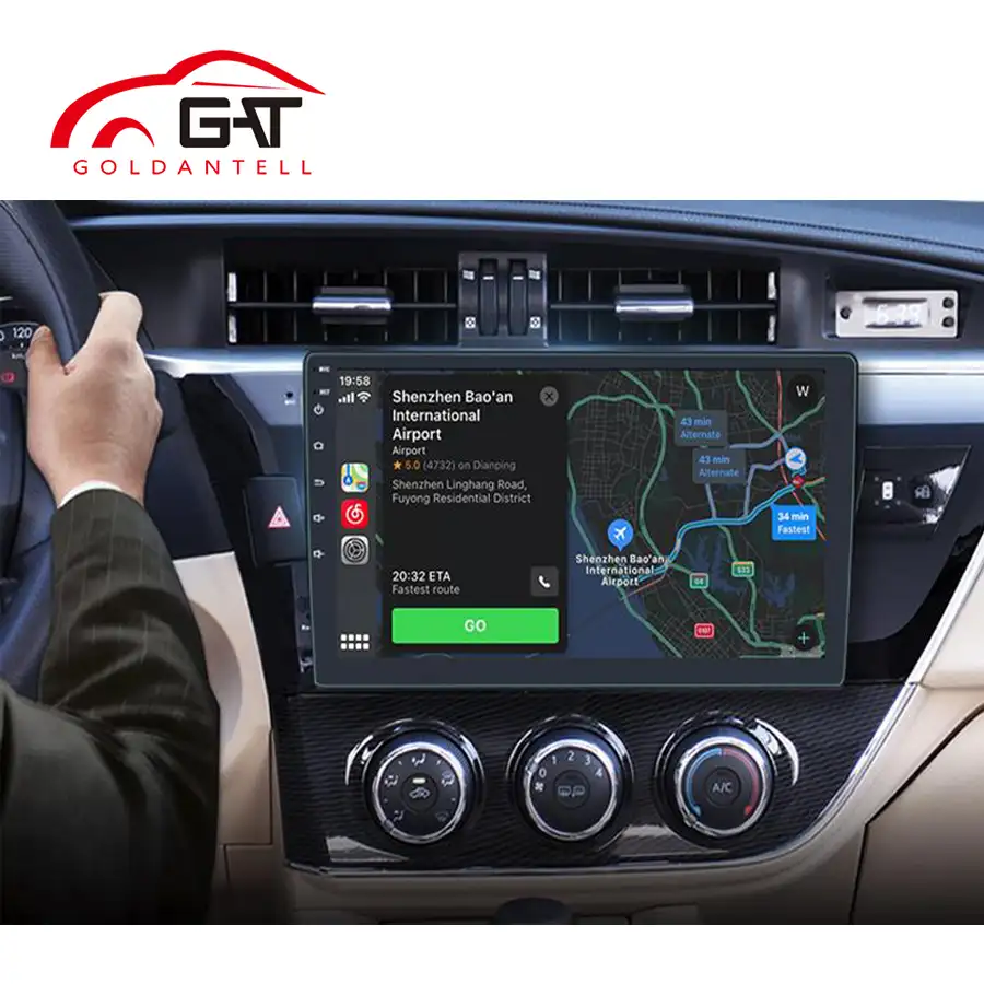 Goldansay-reproductor Multimedia con pantalla táctil de 9/10 "y GPS para coche, autorradio estéreo 2 Din Universal con Android 10,1, Dvd, BT, música