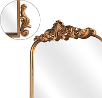Miroir mural pleine longueur en fer doré de style baroque français, pour salon, chambre et salle de bain, miroir mural HD anti-explosion