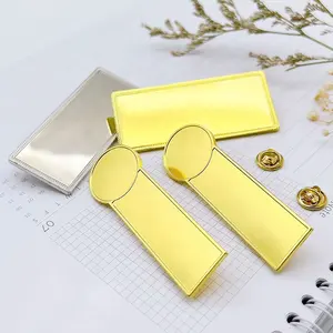 Wholesale Metal Printing Engraving Logo Gold Blank Rectangle Shape Lapel Pins Rectangular Name Tag Badge