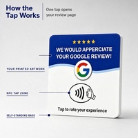 Support de table en acrylique pour carte de commentaires NFC avec logo personnalisé, pour affichage de la rétroaction des clients en magasin de détail