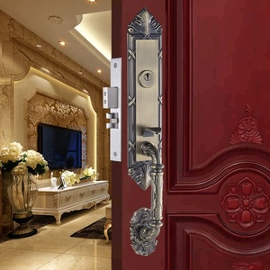 Kẽm hợp kim khóa cửa với tinh khiết đồng khóa xi lanh nông thôn biệt thự rắn gỗ khóa thiết lập đôi mở <span class=keywords><strong>push</strong></span>-nút cửa xử lý - Product Image 3