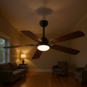 Ventilador de Techo de 52 Pulgadas con Motor DC, 6 Velocidades, Control Remoto, Luz LED, Uso Interior, Metálico, 5 Aspas - Product Image 2