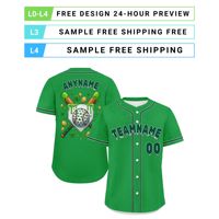 Seragam Tim Baseball Custom Full Sublimasi OEM/ODM, Jersey Pendek Anti Lembap dan Bernapas dengan Kancing untuk Pria Wanita