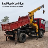 Guindaste Móvel Usado de Alta Performance 4 Toneladas, Lança de 3 Seções 8m, Motor Diesel 110HP, Caixa de Carga 3300mm, Caminhão de Elevação para Canteiro de Obras