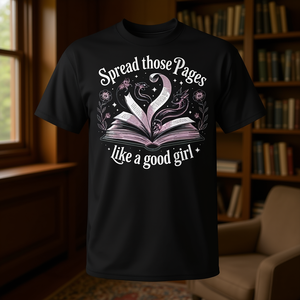 Camiseta Spread Those Pages Like A Good Girl, color negro, unisex, talla para adultos S M L XL XXL - Product Image 3