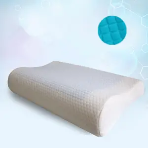 Almohada de Gel refrigerante saludable para cama, cojín de memoria de algodón y silicona con forma de onda de altura, para verano