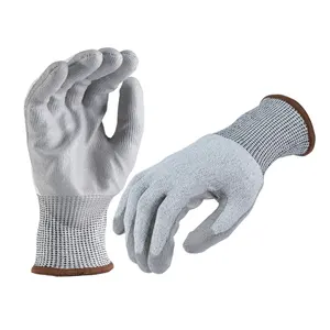 HANDDIER Pu Cut Resistance Glove Hppe Cut-proof Resistant Cut Level 5 Gloves 13gauge CN;SHN