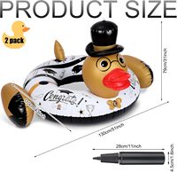 Bouée de natation gonflable en PVC en forme de canard, personnalisée OEM, lot de 2, pour la remise des diplômes 2026, avec pompe, pour adultes - Flotteur de piscine et fournitures pour fêtes de plage