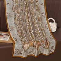 Vente en gros – Nouveauté 2025 – Châle vintage en soie imitation pour femme – Hijab musulman de luxe – Écharpe longue en soie imprimée motif cachemire pour femme