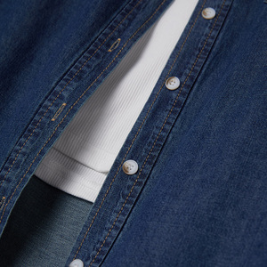 Veste en jean mi-<span class=keywords><strong>longue</strong></span> à col montant Jancoco pour <span class=keywords><strong>femme</strong></span>, coupe ample, personnalisable, printemps-automne, vente en gros - Product Image 4