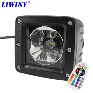 Liwiny ไฟ Led ทำงานรถบรรทุก,ไฟส่องสว่างอัตโนมัติแบบสี่เหลี่ยม12V 24V 15W 3.0 "ปิดถนนไฟ Led ทำงาน Led Rgb