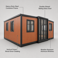 Maison portable moderne de 20 pieds avec salle de bain, maison préfabriquée, conception en panneaux sandwich en acier