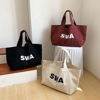 Sac fourre-tout en toile vintage réutilisable avec logo personnalisé imprimé, poignée en toile, fermeture ouverte, cadeau tendance pour femmes