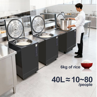 Cuiseur à riz électrique professionnel 40L en acier inoxydable 3200W, le plus vendu, avec revêtement de qualité alimentaire pour une cuisson saine