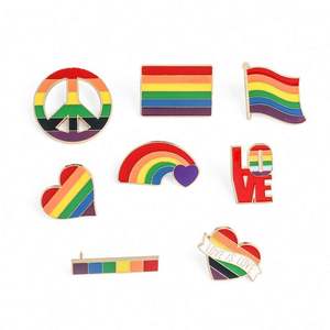 メーカー<span class=keywords><strong>Love</strong></span> Is <span class=keywords><strong>Love</strong></span> LGBTプライドレインボーフラッグソフトエナメルブローチ帽子服ネクタイスカーフボタンピンバッジカスタムラペルピン - Product Image 1