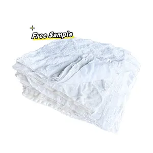 Wholesale 10kg 20kg 25kg Sewing Square Towel Cotton Rags Used Towel Rags White Towel Cleaning Rags