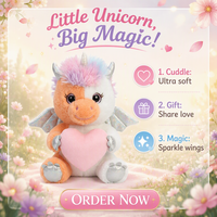 Peluche de dragon mignonne, jouet en peluche kawaii avec des ailes, cadeau de la Saint-Valentin