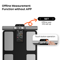 Balance connectée intelligente à 8 électrodes avec écran couleur VA, analyseur de composition corporelle professionnel à double fréquence BIA, application Fitdays gratuite 28