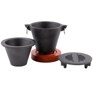 Mini barbecue Portable d'intérieur, ensemble Hibachi en fonte avec grille en fonte et support de carburant - Product Image 6
