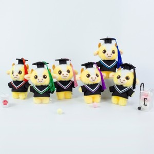 Giocattoli Songshan, Portachiavi Peluche Mucca Nera 14cm con Logo Personalizzato, Regalo di Laurea - Product Image 5