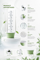 Tour hydroponique automatique anti-UV à 7 étages verticale, équipée d'un éclairage LED pour la culture de légumes à domicile en intérieur/extérieur