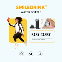 Botella de Agua de Silicona Reutilizable, Ecológica, a Prueba de Fugas, Aprobada para Uso Alimentario, para Niños, Marca Smiledrink
