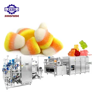 High capacity industrial 600kg/h fruit gummy candy production line with sugar coating