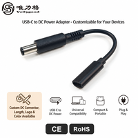 Adaptateur convertisseur d'alimentation PD USB Type C femelle vers DC 7.4*5.0mm mâle pour chargeur d'ordinateur portable Dell